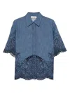 Zimmermann Blue Coco Embroidered Denim Shirt