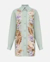 Zimmermann Womens Sage Multi Floral Coco Floral Silk Shirt Xs In Green