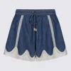 Zimmermann Awaken Lace-trimmed Denim Shorts In Blue