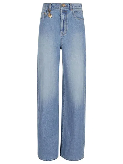 Zimmermann Crush Straight Jeans In Blumoon Blue Moon