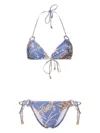 Zimmermann Ottie Lycra Ring Triangle Bikini Set In Blue