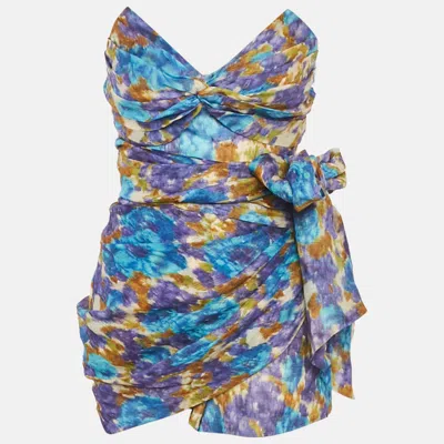 Pre-owned Zimmermann Blue Printed High Tide Playsuit S