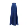 Zimmermann Womens Dark Cobalt Aster Gathered-bead Silk Maxi Dress In Black