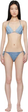 Zimmermann Tallow Denim Bikini In Den Denim
