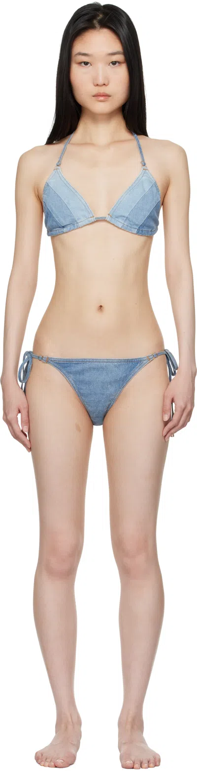 Zimmermann Blue Tallow Denim Bikini In Den Denim