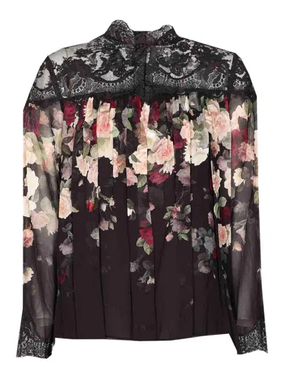 Zimmermann Hypnotic Lace Yoke Blouse In Black