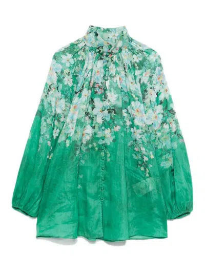 Zimmermann Everley Blouse In Green