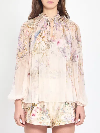 Zimmermann Billow Rebellion Blouse In Multi