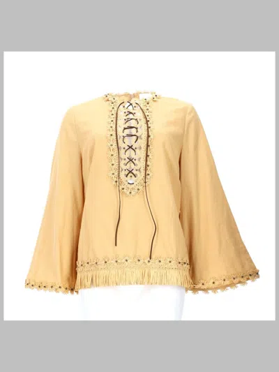 Zimmermann Blusa Con Frange In Brown