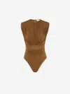 Zimmermann Silk Jersey Bodysuit With Gathered Detailing