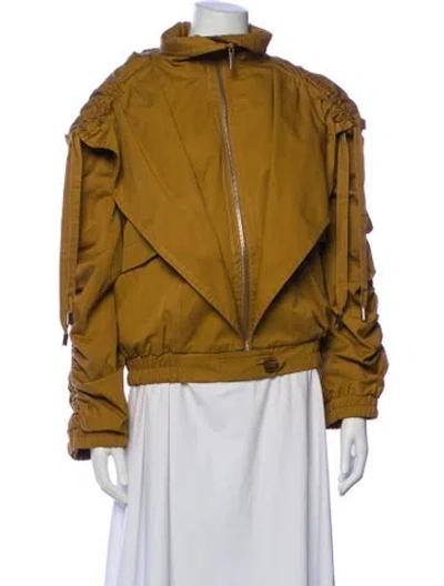 Pre-owned Zimmermann Bomber Jacket In Brown