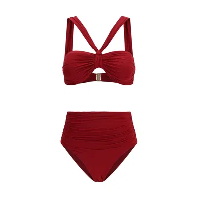 Zimmermann Bordeaux Polyester Bikini In Red