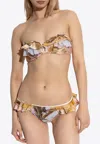 Zimmermann Botanical Print Strapless Bikini In Multi