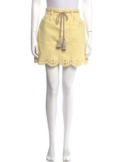 Pre-owned Zimmermann Bow Accents Mini Skirt In Yellow