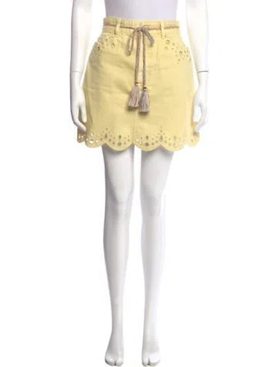 Pre-owned Zimmermann Bow Accents Mini Skirt In Yellow