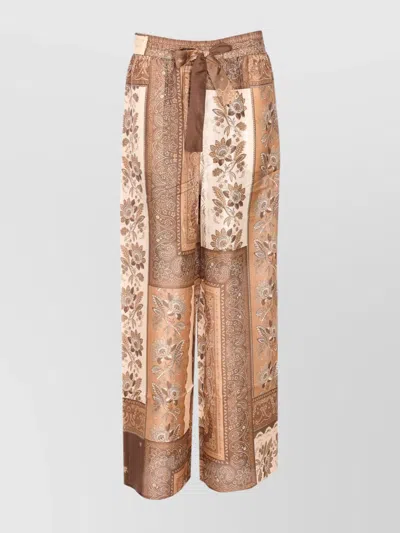 ZIMMERMANN BOW DETAIL WIDE LEG TROUSERS