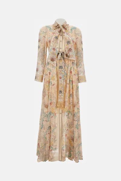 Zimmermann Bow Shirt Dress In Neutral