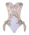 Zimmermann Wylie Floral One-piece Swimsuit In White