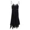 Zimmermann Bowie Sleeveless Handkerchief Hem Dress In Black Cotton In Black