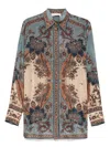 Zimmermann 'ascension' Multicolor Shirt With Classic Collar And All-over Print In Silk Woman In Multi