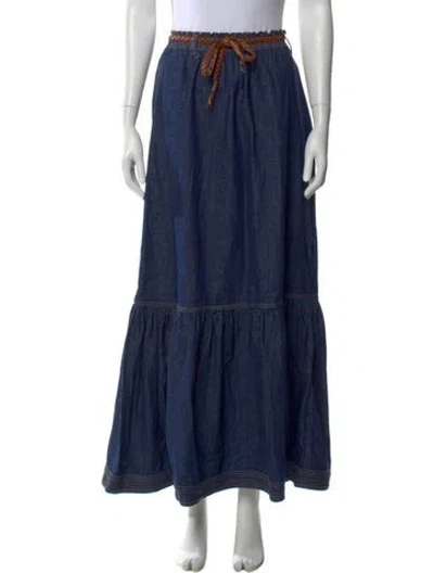 Pre-owned Zimmermann Braided Accents Midi Length Skirt In Blue