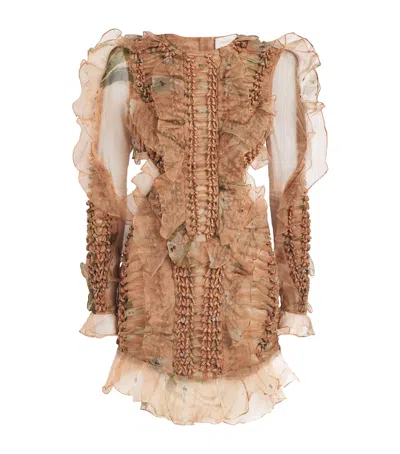 Zimmermann Braided Illuminate Mini Dress In Pink