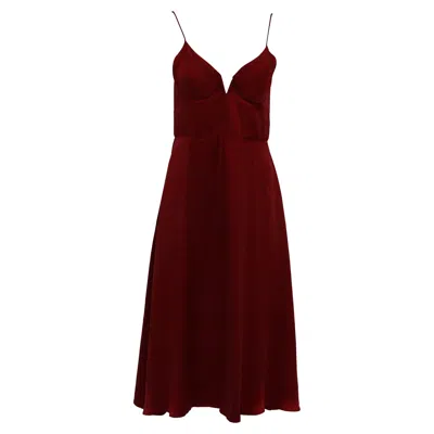 Zimmermann Bralette Sleeveless Midi Dress In Red Silk