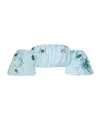 Zimmermann Lightburst Puff Sleeve Floral Cotton Crop Top In Blue
