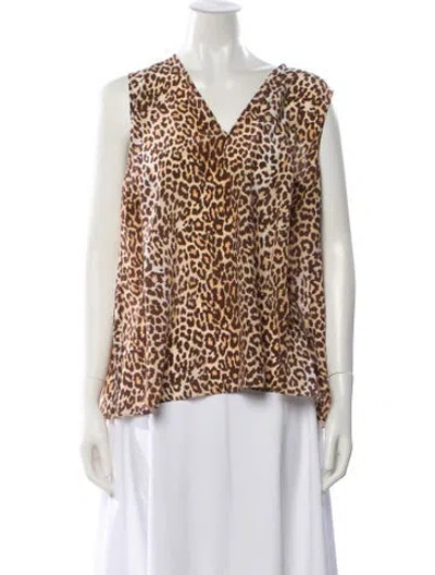 Pre-owned Zimmermann Brightside Sleeveless Blouse Silk Blouse W/ Tags In Neutral