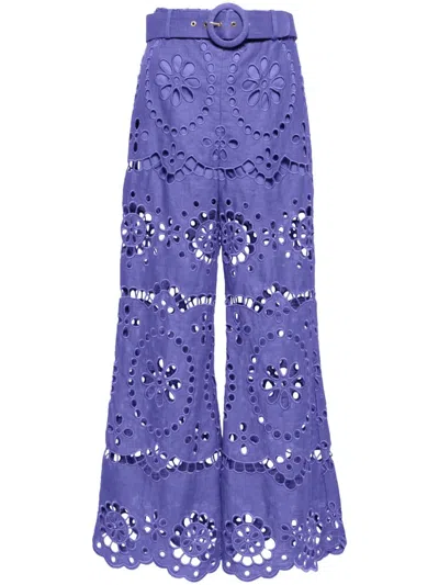 ZIMMERMANN BRODERIE ANGLAISE CROPPED TROUSERS
