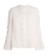 Zimmermann Womens Lucky Embroidered Cotton Blouse Ivory Xs In White