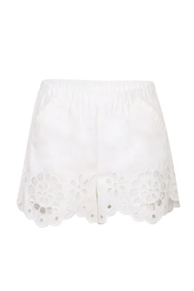 Zimmermann Broderie Short Ivory In White