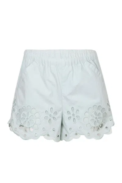Zimmermann Broderie Short Soft Mint In Blue