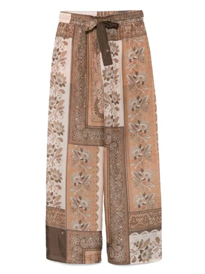 ZIMMERMANN ZIMMERMANN BROWN BANDANA PRINT TORUSERS