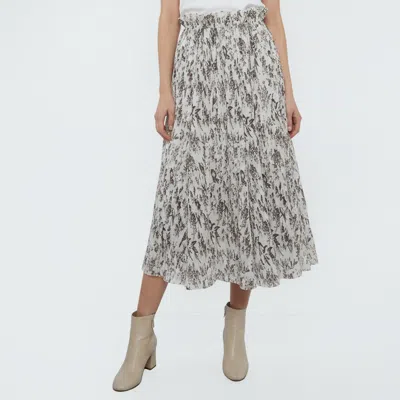 Pre-owned Zimmermann Brown Floral Print Plisse Crepe Midi Skirt L
