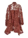 Zimmermann Illustration Lace Mini Dress In Brown