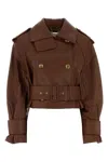 Zimmermann Hypnotic Leather Crop Trench Women In Brown