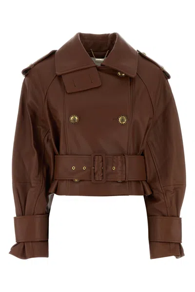ZIMMERMANN TRENCH HYPNOTIC IN PELLE MARRONE DONNA