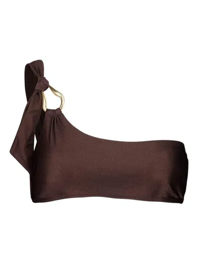Zimmermann Brown One Shoulder Bikini Top