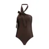 Zimmermann Awaken Asymmetric Halter One-piece Swimsuit In Multi