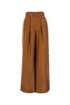 Zimmermann Silk Illustration Wide-leg Pants In Brown