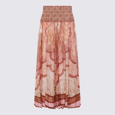 ZIMMERMANN BURGUNDY SILK SKIRT