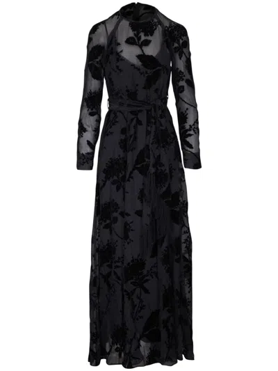 Zimmermann Burnout Sheath Maxi Dress In Black