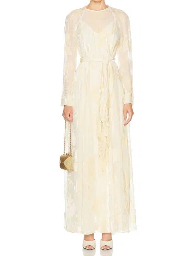 Zimmermann Burnout Sheath Midi Dress In Cream