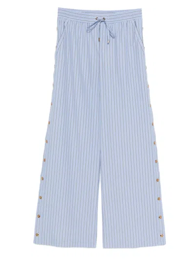 Zimmermann Button-detail Trousers In Blue