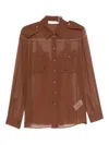 Zimmermann Button-detailed Pocket Shirt In Brown