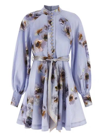 ZIMMERMANN BUTTONED FLORAL PRINT DRESS