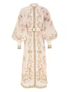 Zimmermann Buttoned Hypnotic Midi Dress In Neutral