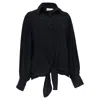 Zimmermann Buttoned Tie-front Shirt In Black Silk In Black
