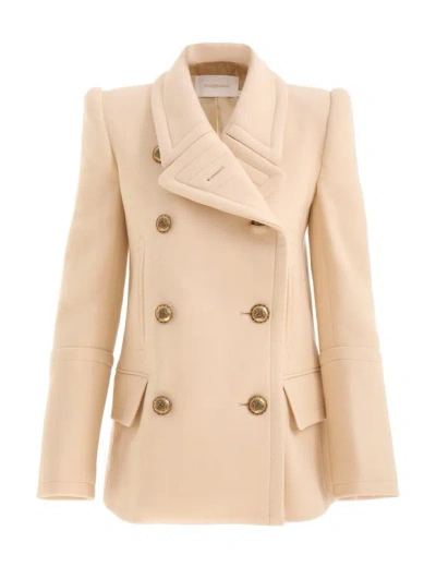 Zimmermann Buttone-up Coat In Brown